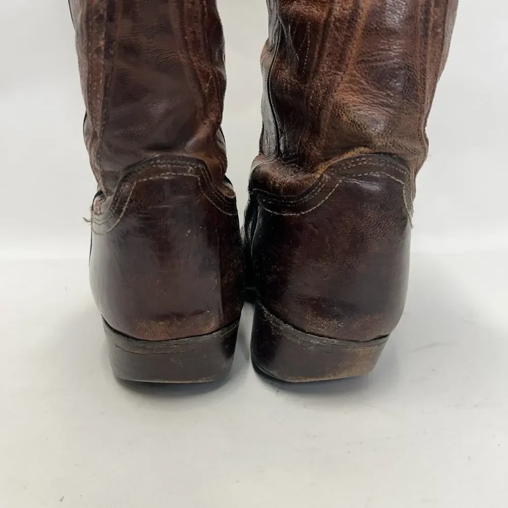 Vintage Lucchese Western Cowboy Boots Goat “Brown”
